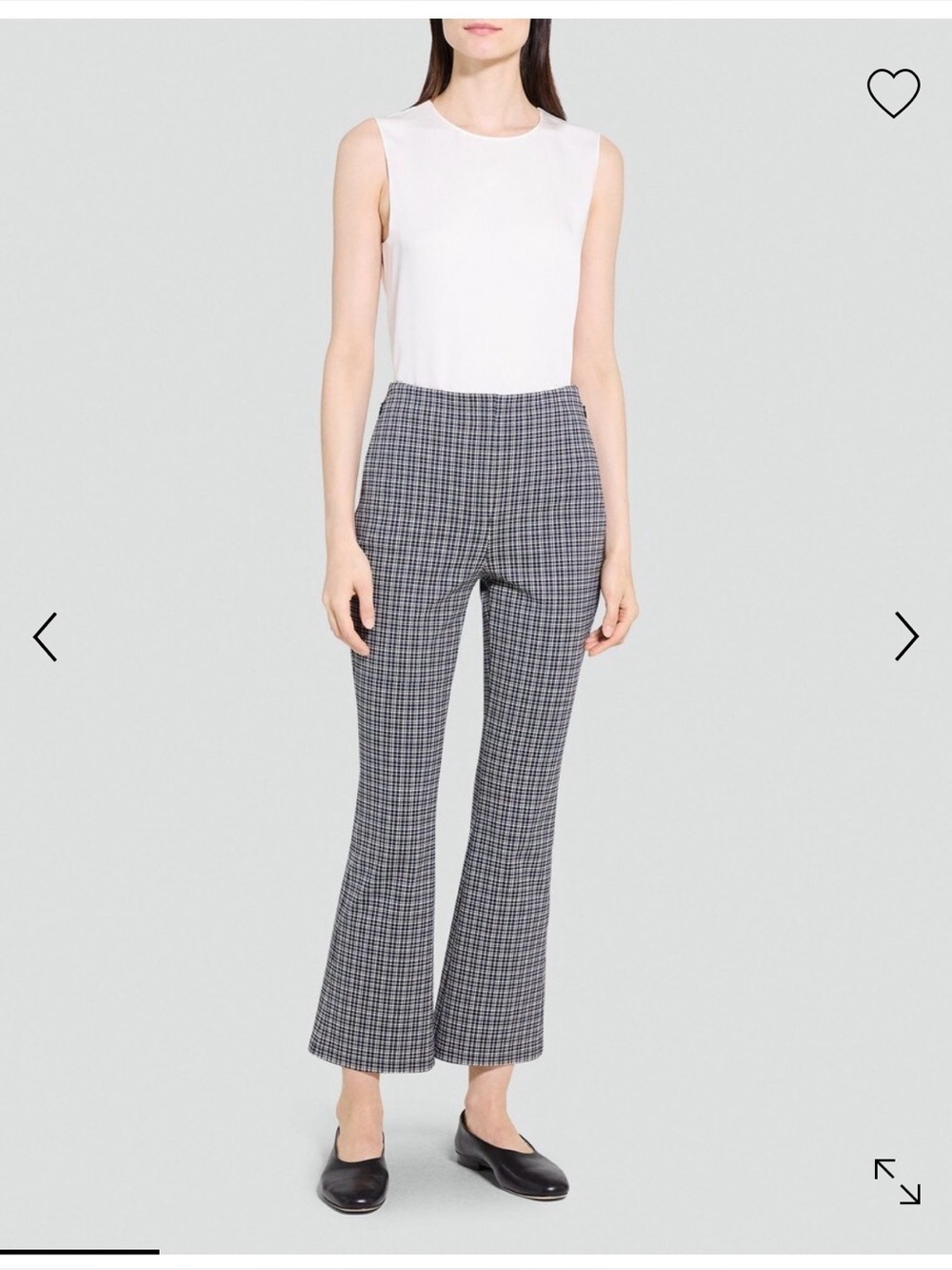 Theory High Waited Kick Pant in Knit Plaid Size 2